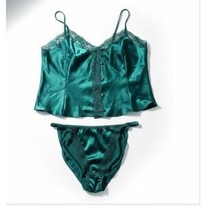 Vintage Victoria's Secret Satin Lace Lingerie Set Size S